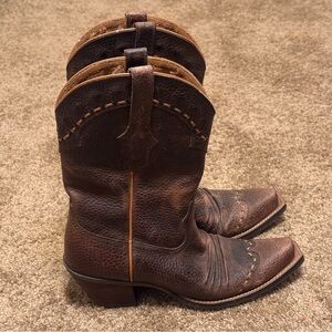 Ariat Cowgirl Boots Leather Womens 8.5B Brown Dixie Western